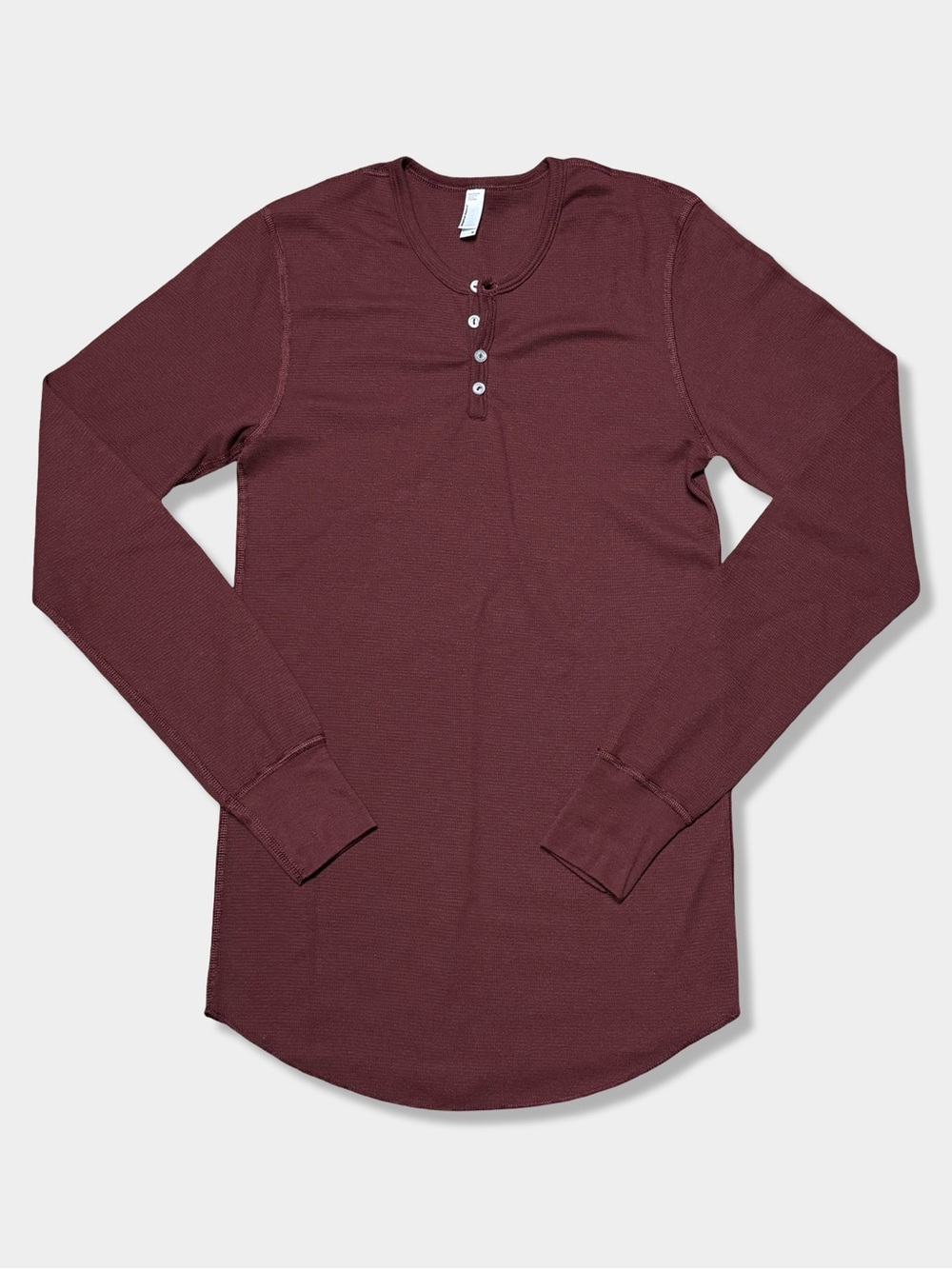 Vtg Y2K American Apparel Maroon Burgundy Thermal Henley Dexter Kill Shirt M